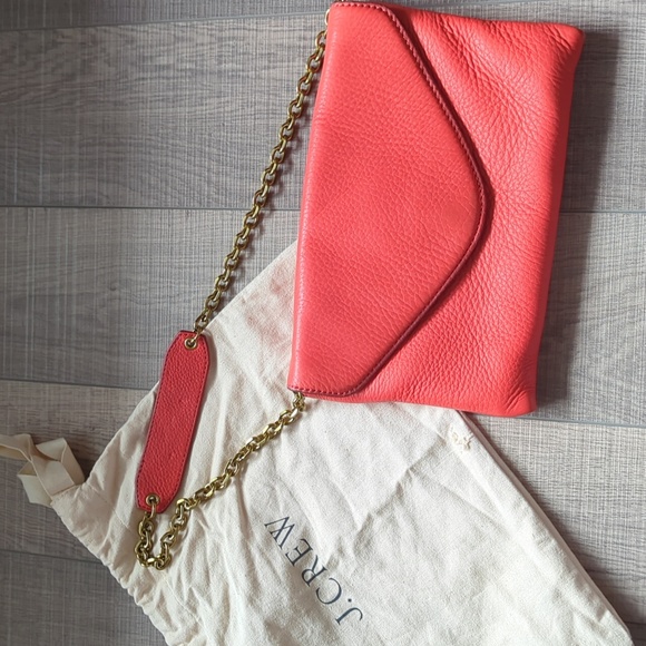 J. Crew coral leather clutch - Picture 11 of 12